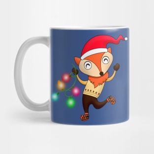 Merry Christmas Fox & Lights Mug